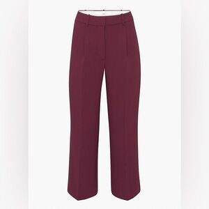 Aritzia Effortless Cropped Pants (Spiced Burgundy)